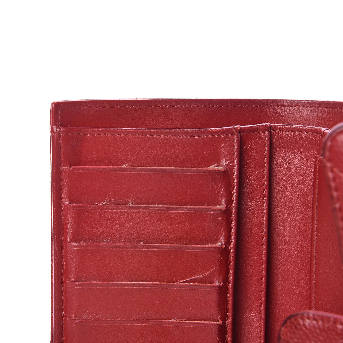 Caviar Quilted Large Flap Wallet Dark Red