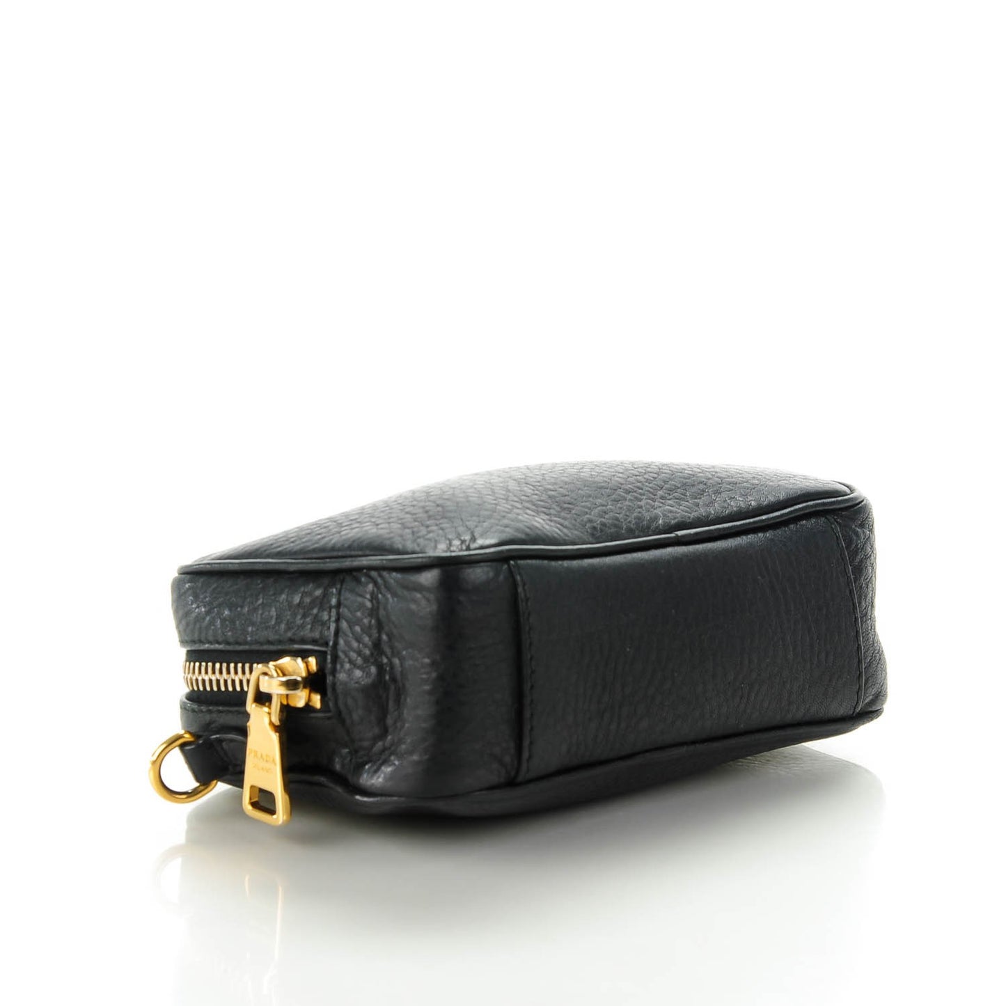 Vitello Daino Mini Camera Crossbody Black