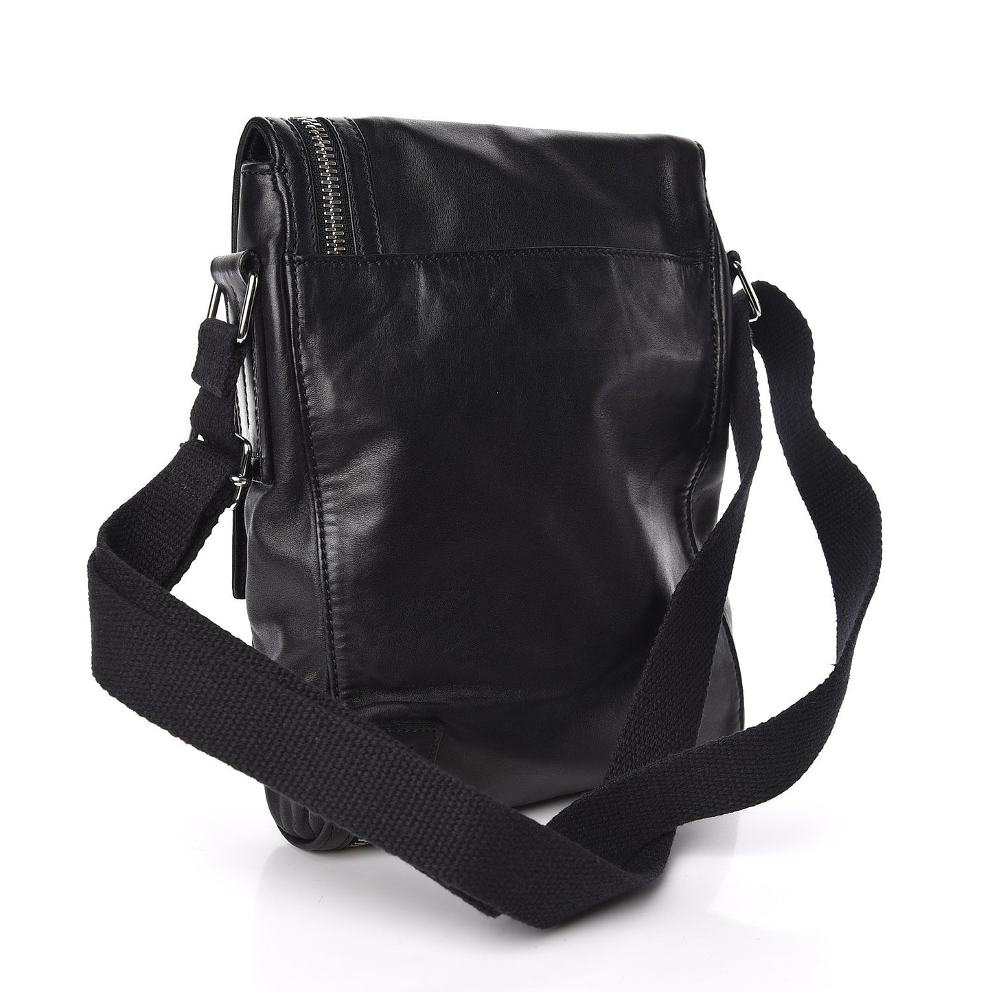 HOMME Calfskin Zip Messenger Black