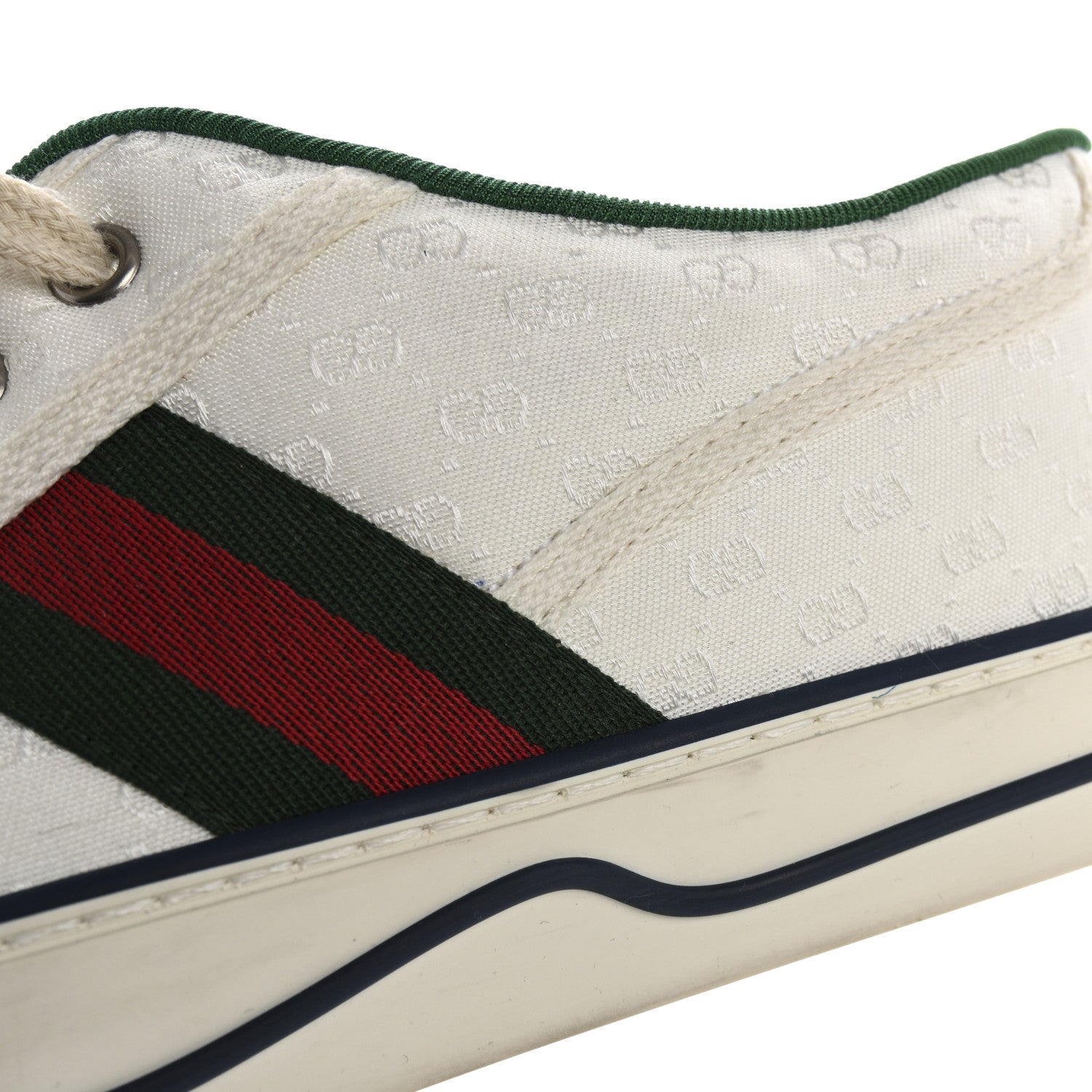 Gucci Jacquard Mini GG Monogram Web Mens 1977 Tennis Sneakers 7 White 9 of 10