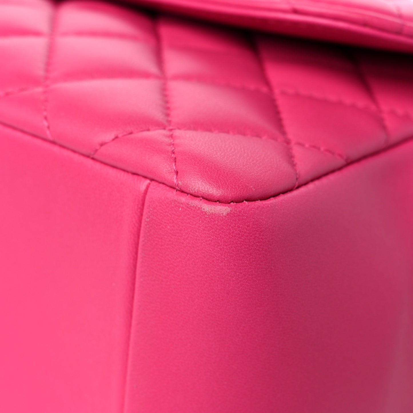 Lambskin Quilted Jumbo Mademoiselle Chic Flap Fuchsia