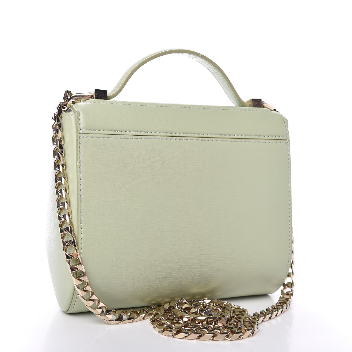 Givenchy Textured Calfskin Mini Pandora Box Chain Crossbody Bag Aqua Green 3 of 10