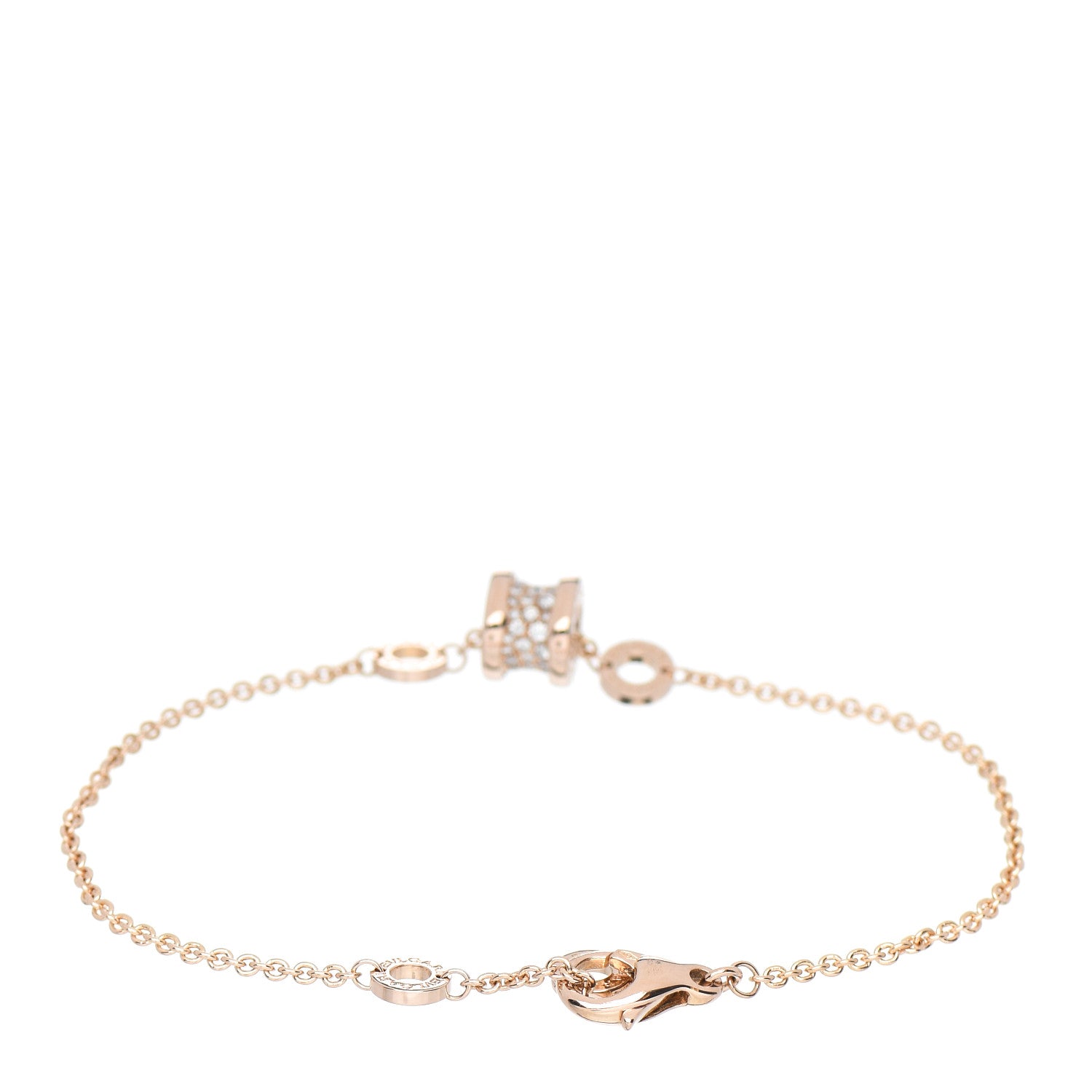 Bulgari 18K Rose Gold Diamond B.Zero1 Bracelet ML 2 of 4