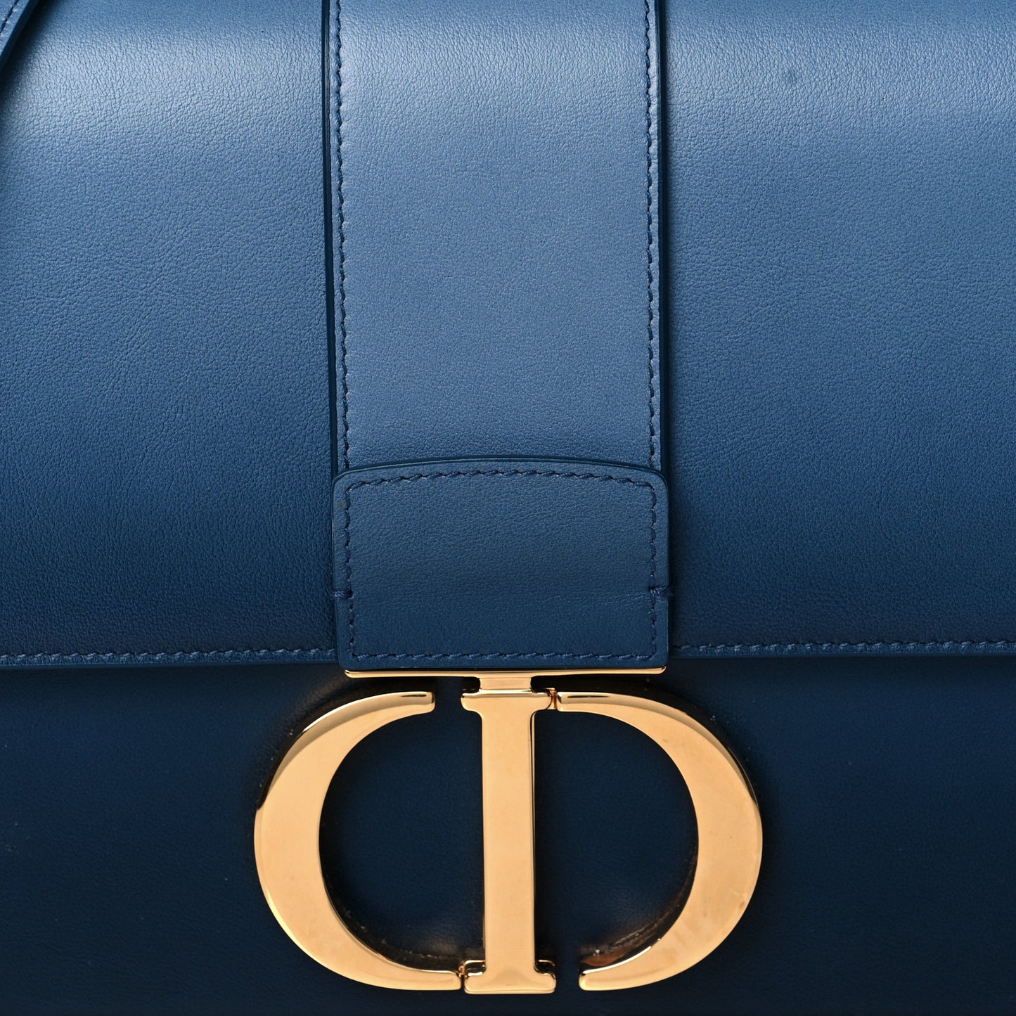 Smooth Calfskin Gradient 30 Montaigne Flap Bag Indigo Blue