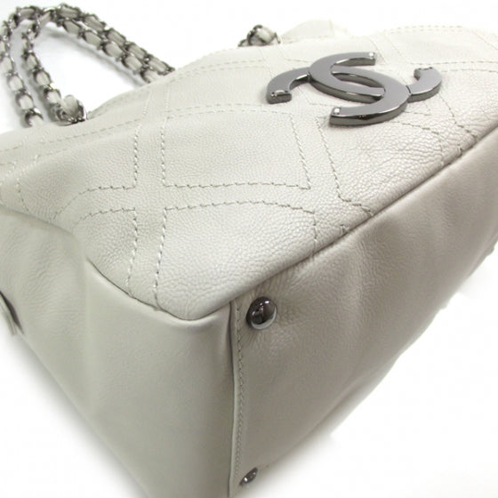 Chanel Caviar Small Diamond Stitch Tote White 5 of 12