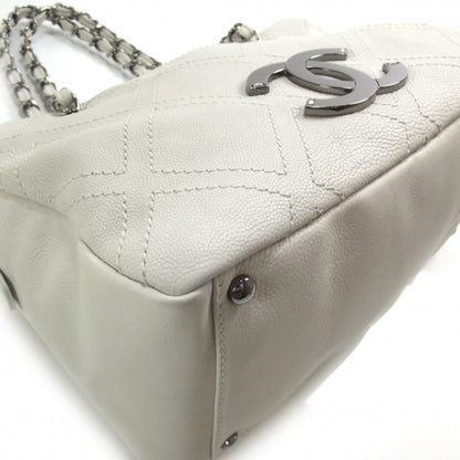 Chanel Caviar Small Diamond Stitch Tote White 5 of 12
