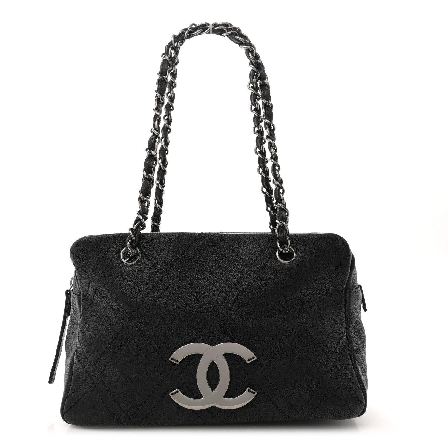 Chanel Calfskin Small Diamond Stitch Tote Black 1 of 10