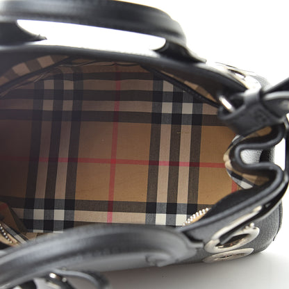 Burberry Grainy Calfskin House Check Grommet Baby Banner Tote Black 5 of 11
