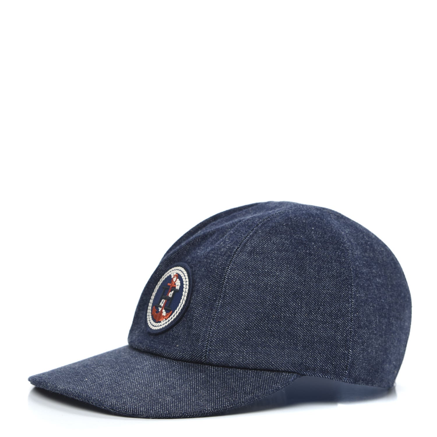 Hermes Denim Cotton Anchor Hat 58 Blue 1 of 7