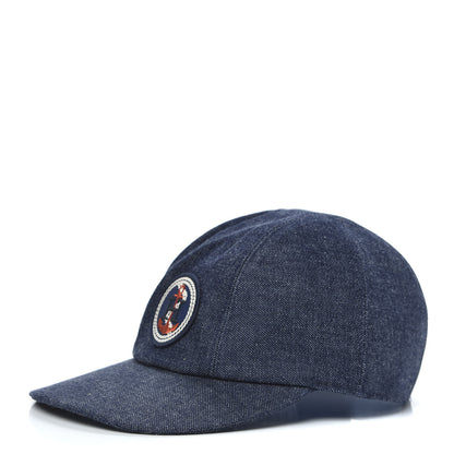 Hermes Denim Cotton Anchor Hat 58 Blue 1 of 7