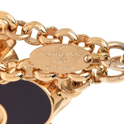 Louis Vuitton Metal Enamel Fleur De Monogram Bag Charm Dore 8 of 12