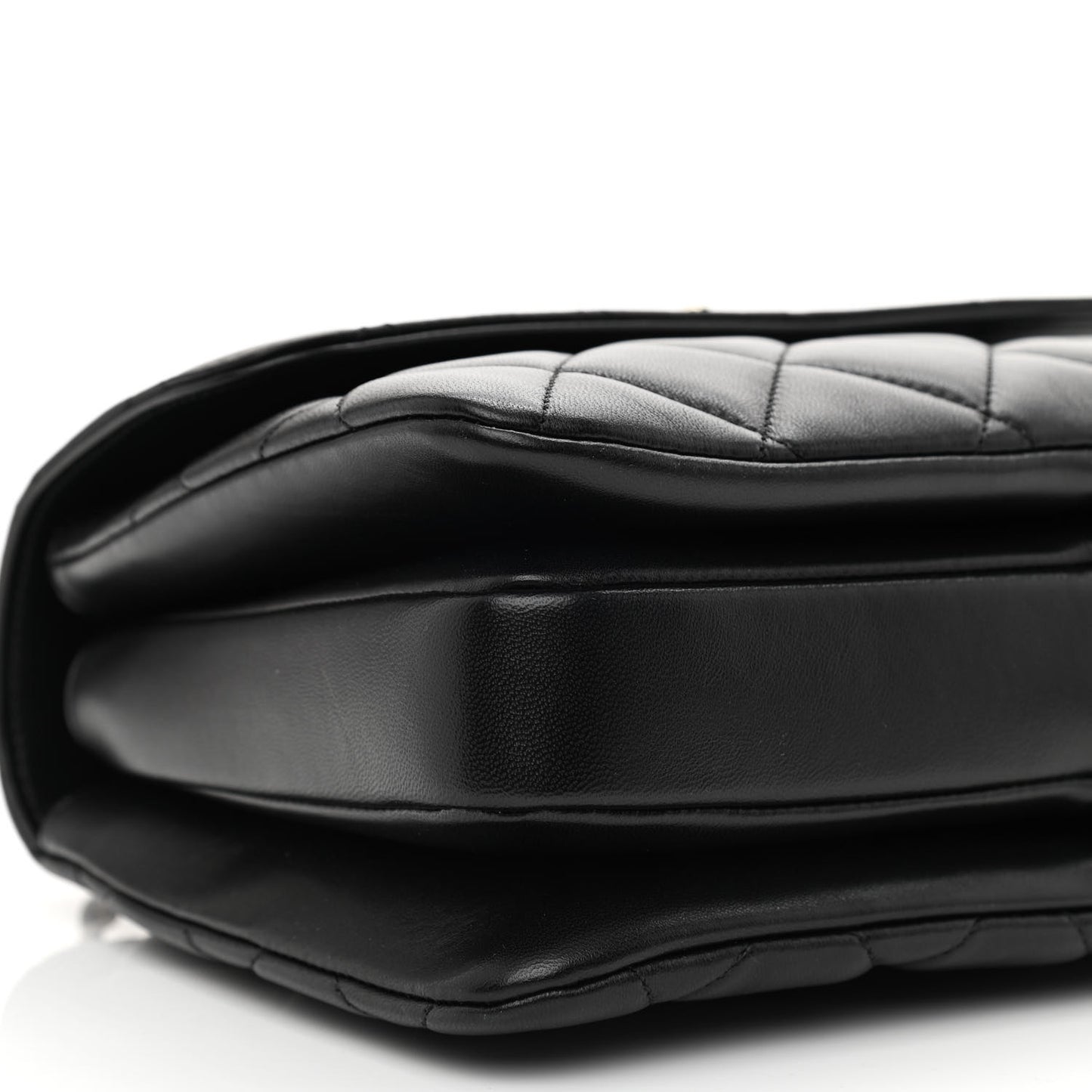 Lambskin Quilted Small Trendy CC Dual Handle Flap Bag Black