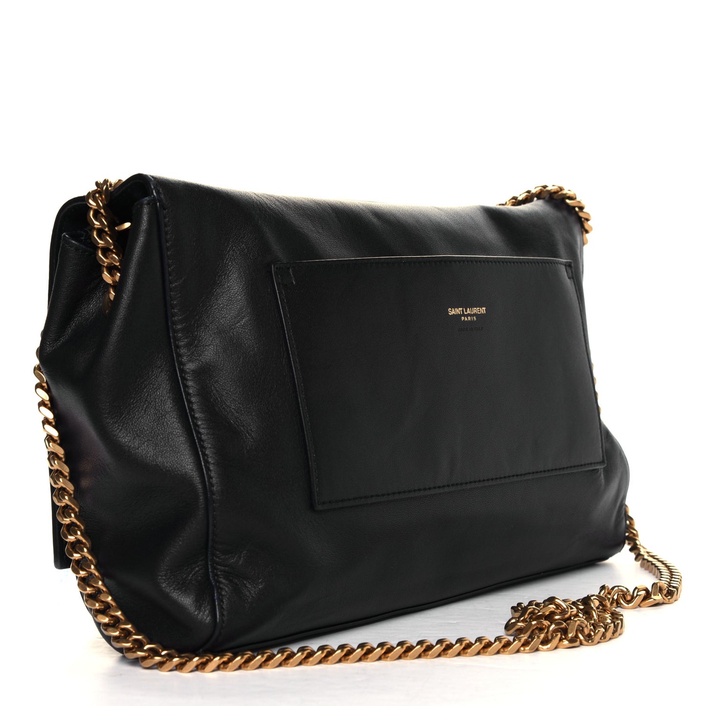 Smooth Calfskin Suede Medium Reversible Monogram Kate Satchel Navy