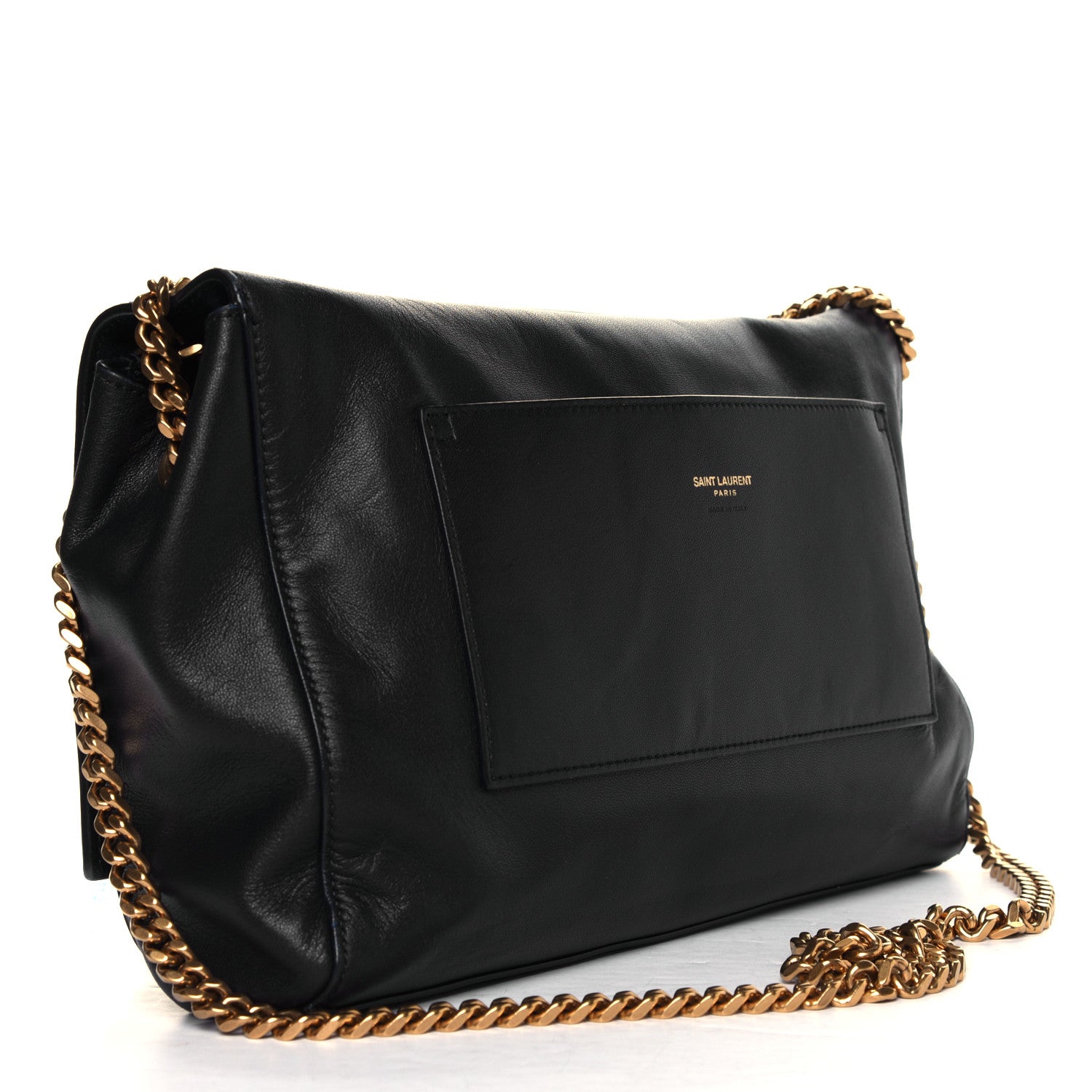 Saint Laurent Smooth Calfskin Suede Medium Reversible Monogram Kate Satchel Navy 2 of 18