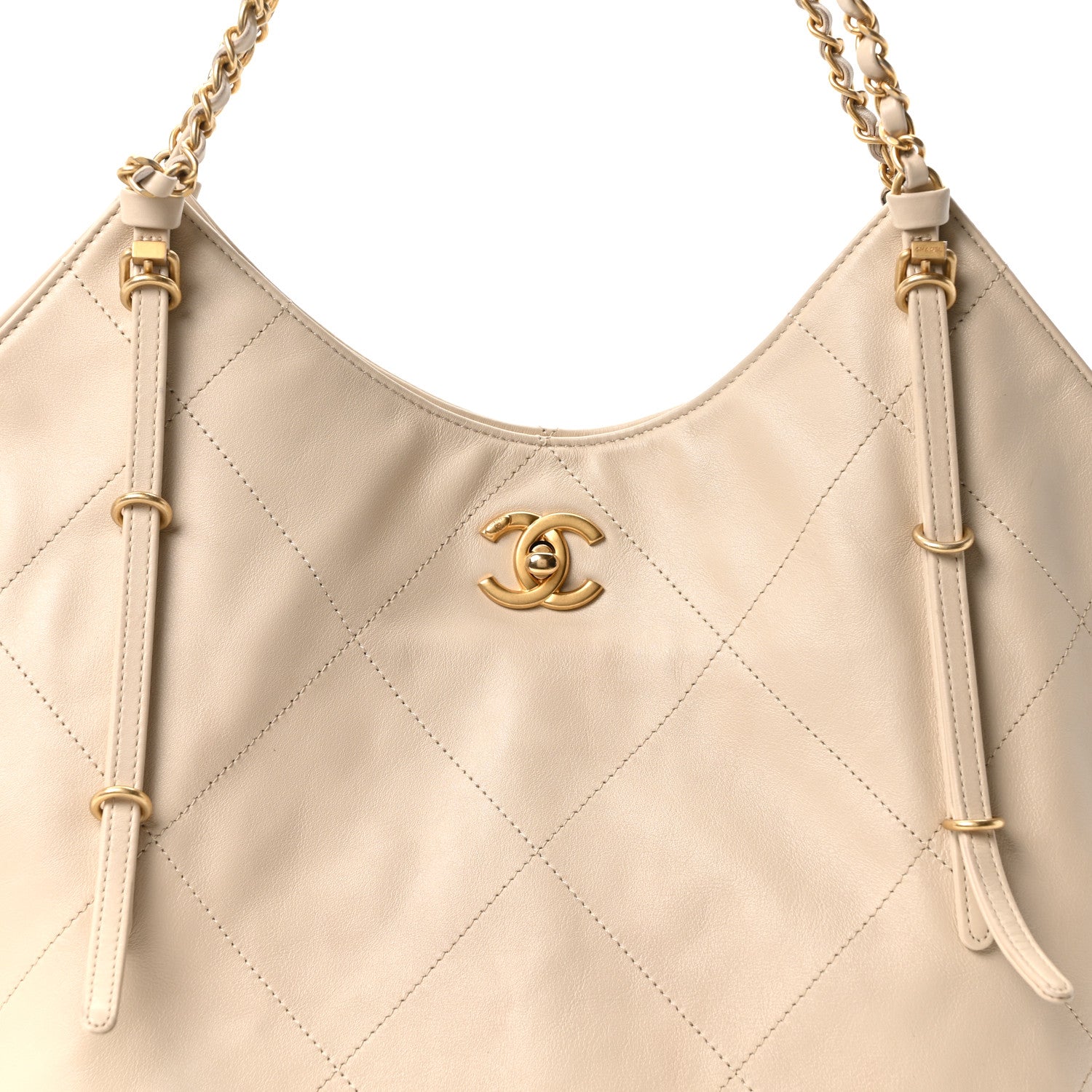 Chanel Calfskin Quilted Small Shopping Bag Beige 9 of 11