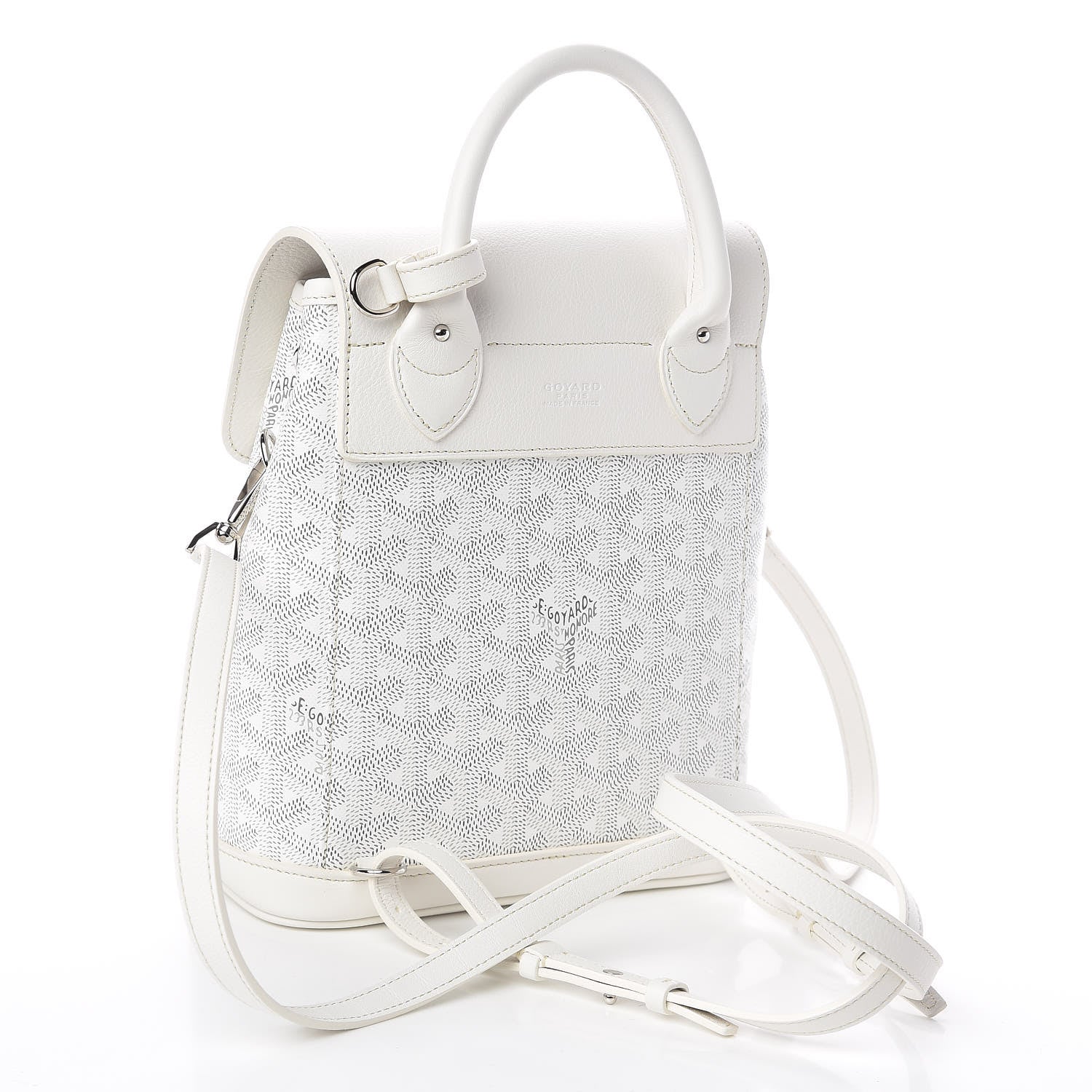 Goyard Goyardine Calfskin Mini Alpin Backpack White 495427