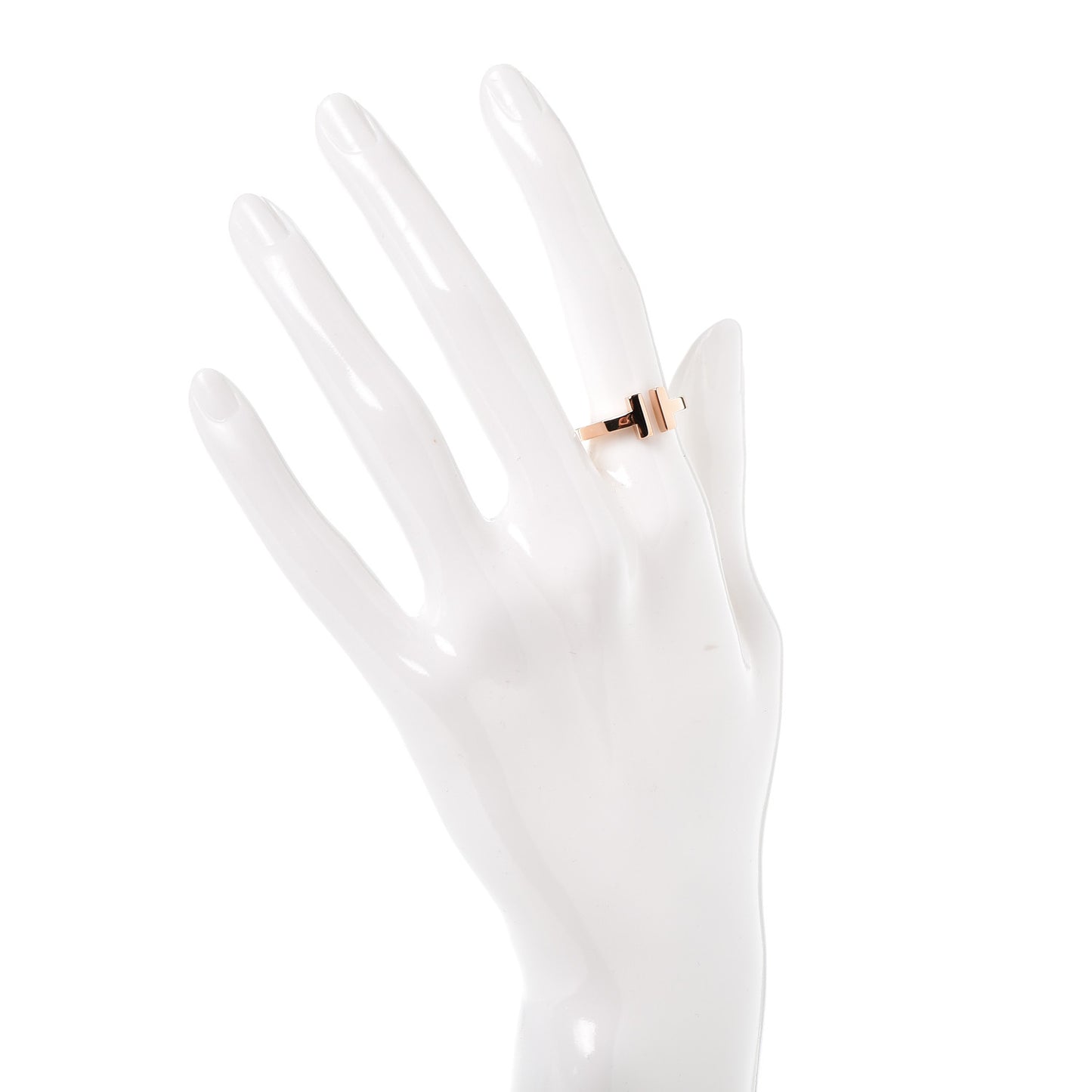 18K Rose Gold T Square Ring 49 4.75