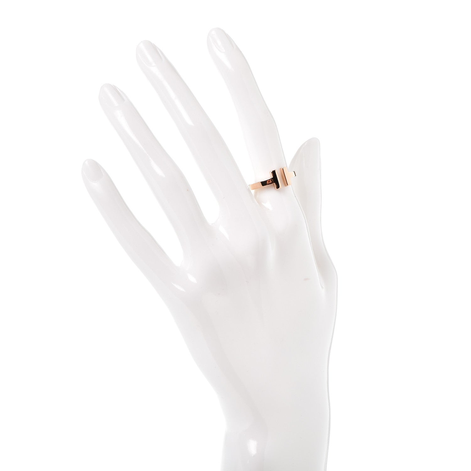 Tiffany 18K Rose Gold T Square Ring 49 4.75 2 of 4