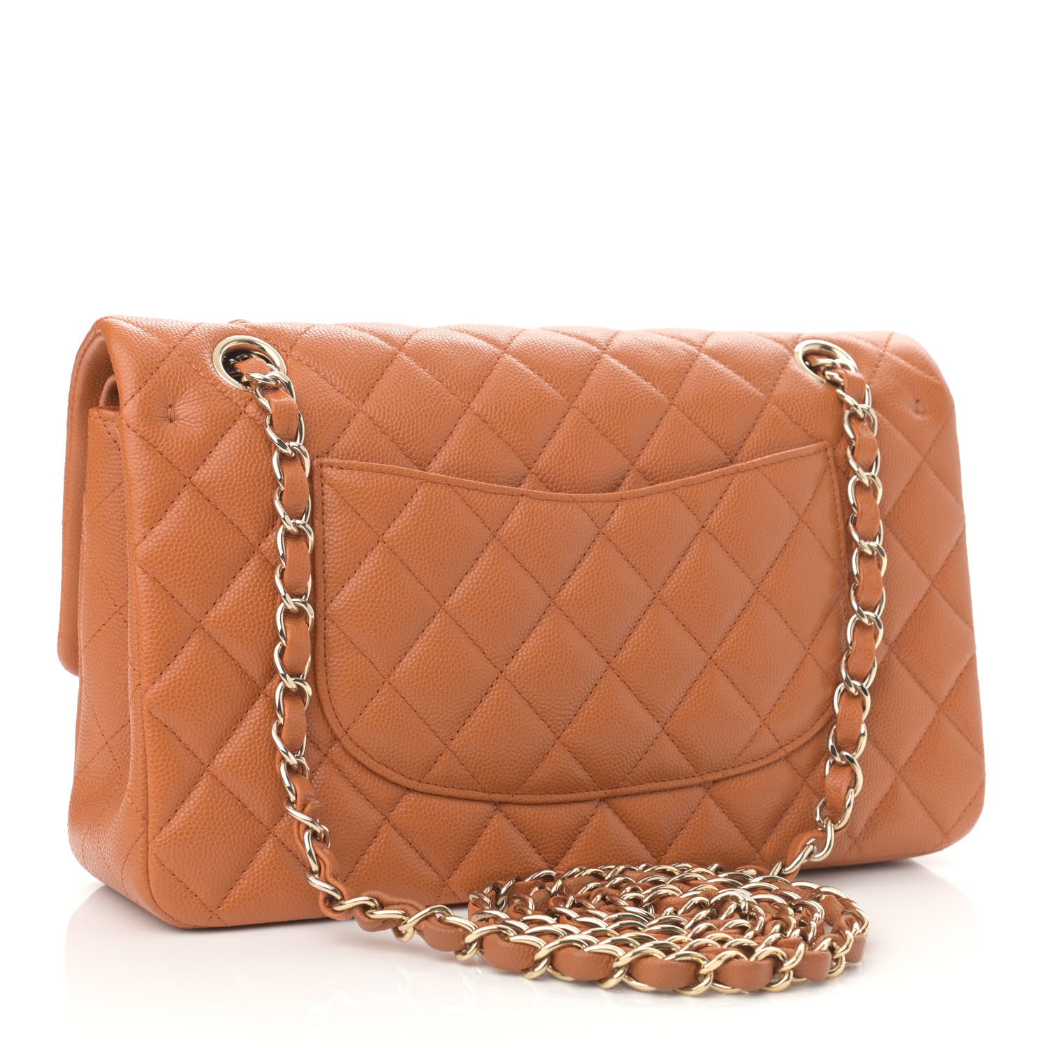 Chanel Caviar Quilted Medium Double Flap Light Brown 3 of 13