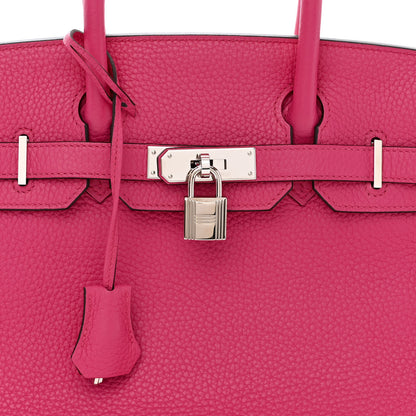 Hermes Taurillon Clemence Birkin 30 Rose Shocking 8 of 11
