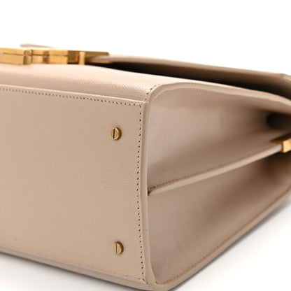 Saint Laurent Grain de Poudre Medium Classic Monogram Cassandra Top Handle Dark Beige 10 of 11