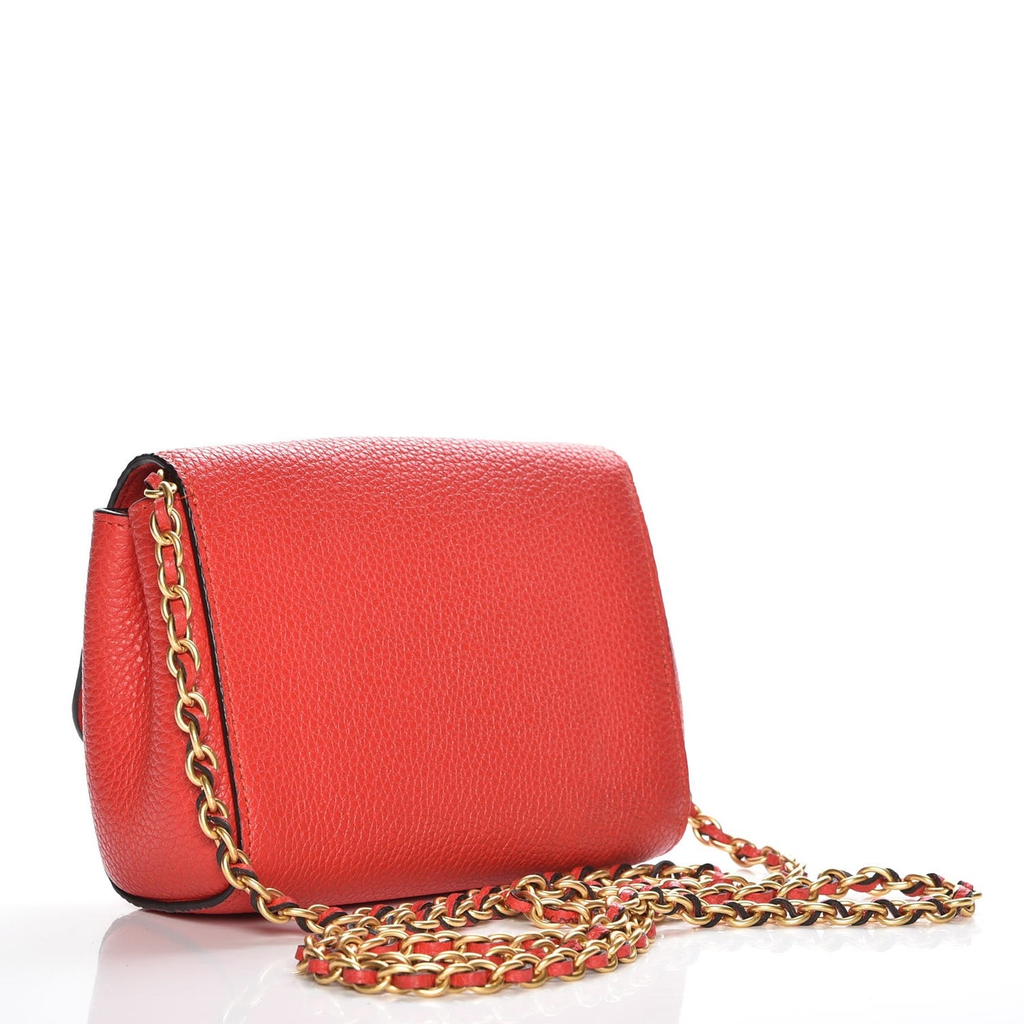 Classic Grain Calfskin Mini Lily Fiery Red