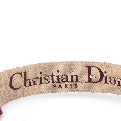 Christian Dior Oblique Studded Shoulder Strap Burgundy 4 of 5