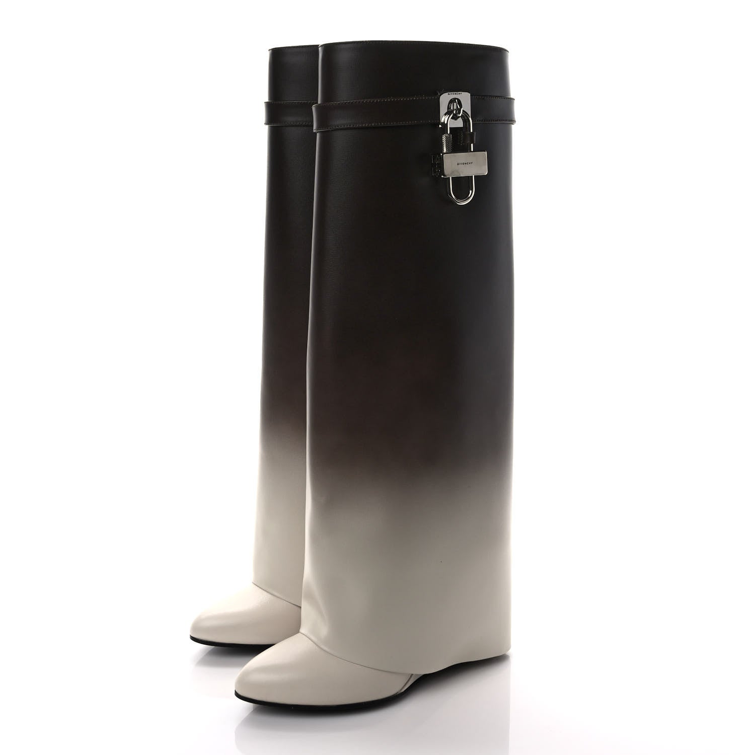 Givenchy Box Calfskin Shark Lock Pant Boots 38 Brown Beige 3 of 9