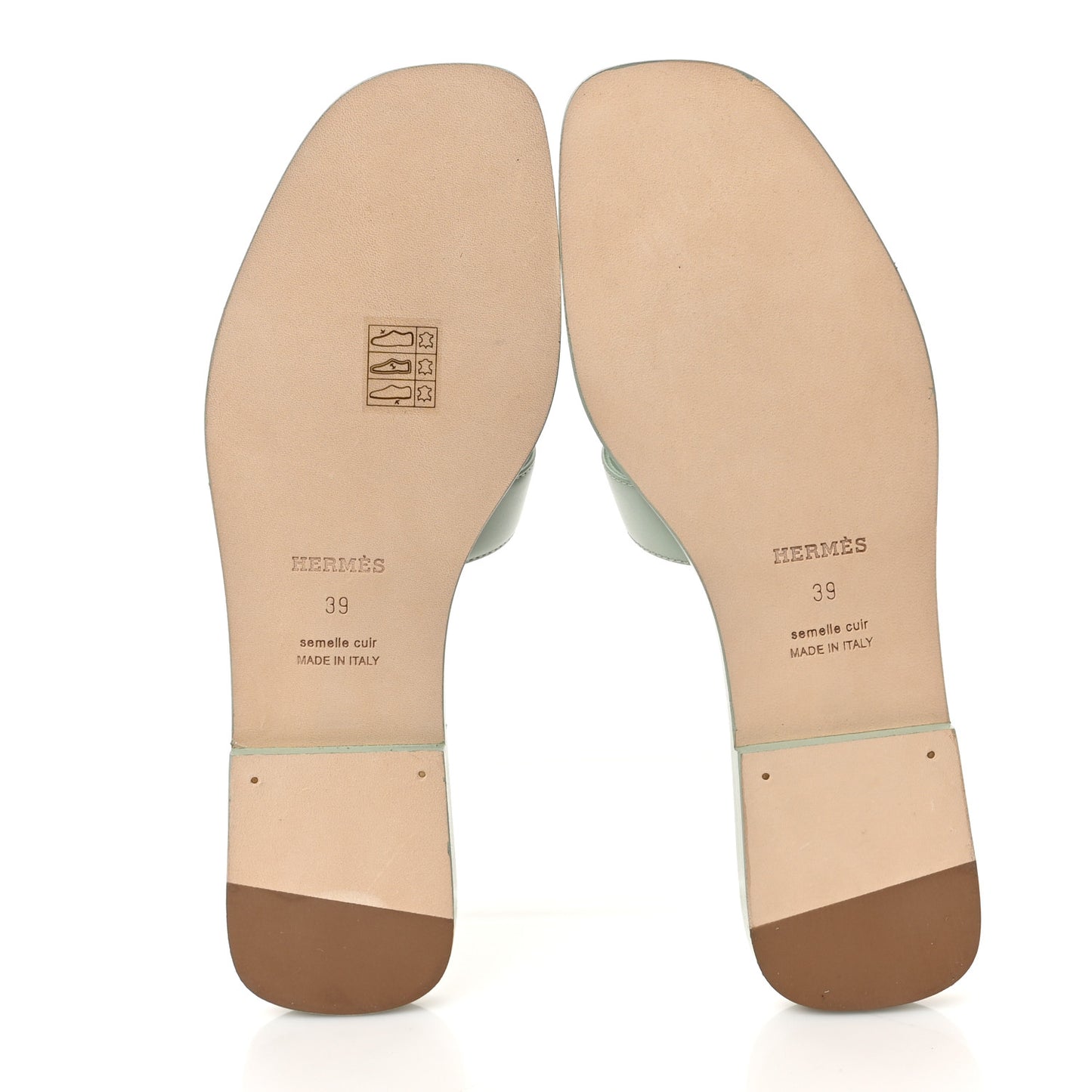 Calfskin Oran Sandals 39 Vert D'eau