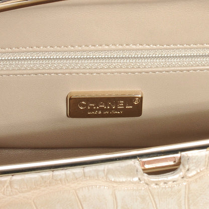 Chanel Matte Alligator Perfume Bottle Top Clutch Beige 6 of 7