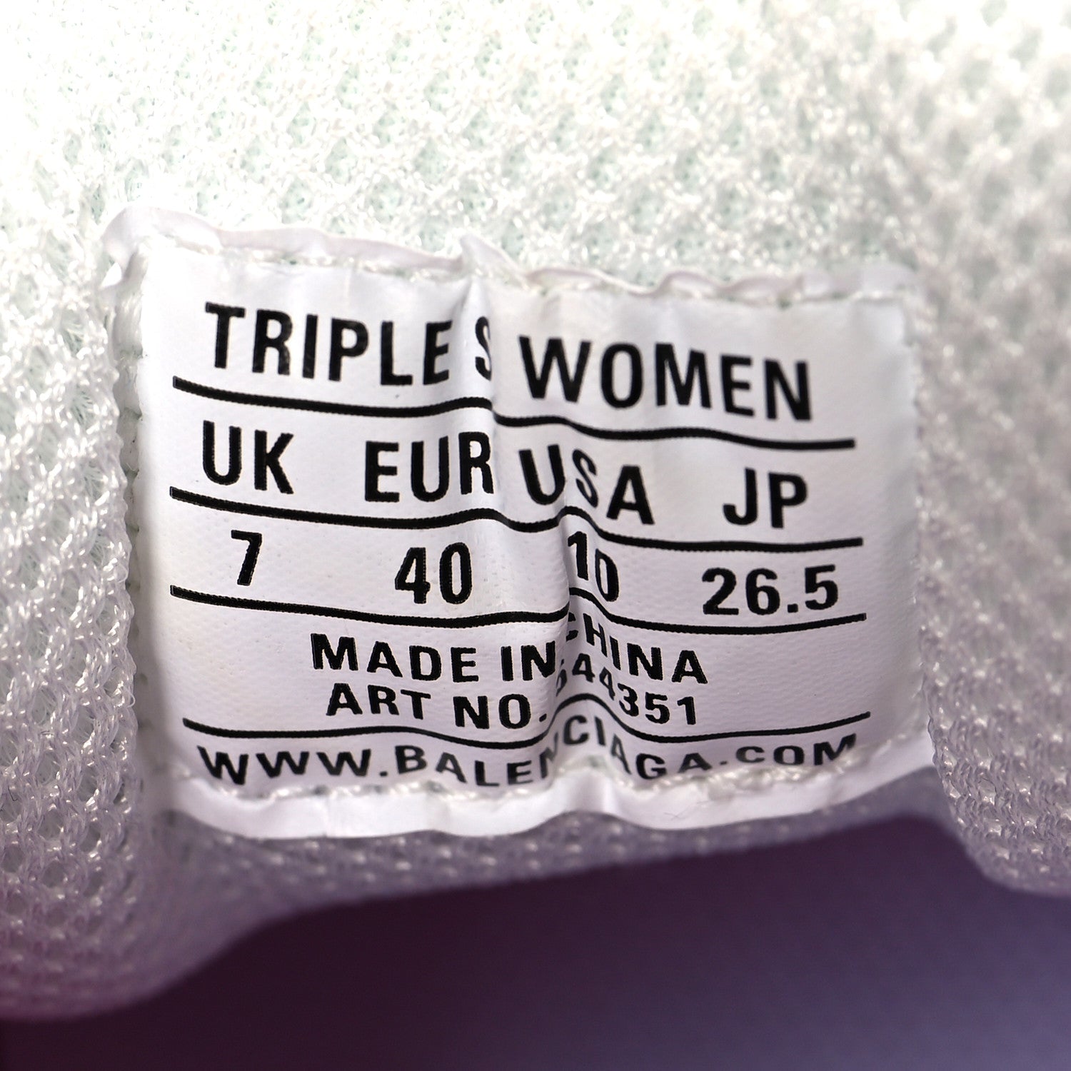 Balenciaga Fabric Mesh Clear Sole Womens Triple S Sneakers 40 White Pink 6 of 7