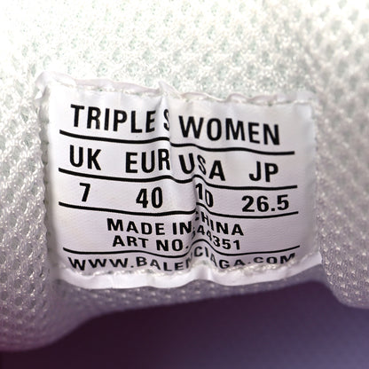 Balenciaga Fabric Mesh Clear Sole Womens Triple S Sneakers 40 White Pink 6 of 7