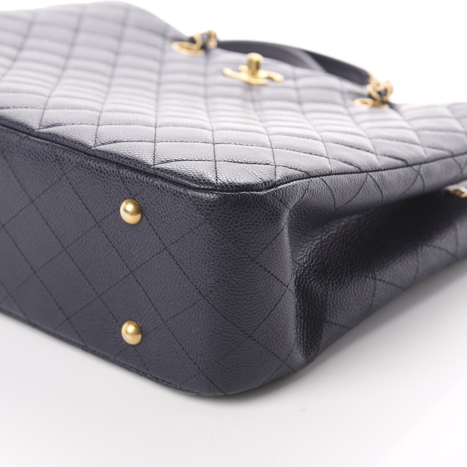 Chanel Caviar Quilted Large CC Shopping Tote Navy 6 of 9