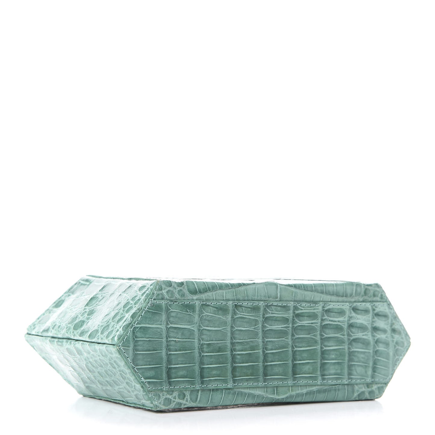 Crocodile Box Clutch Jade
