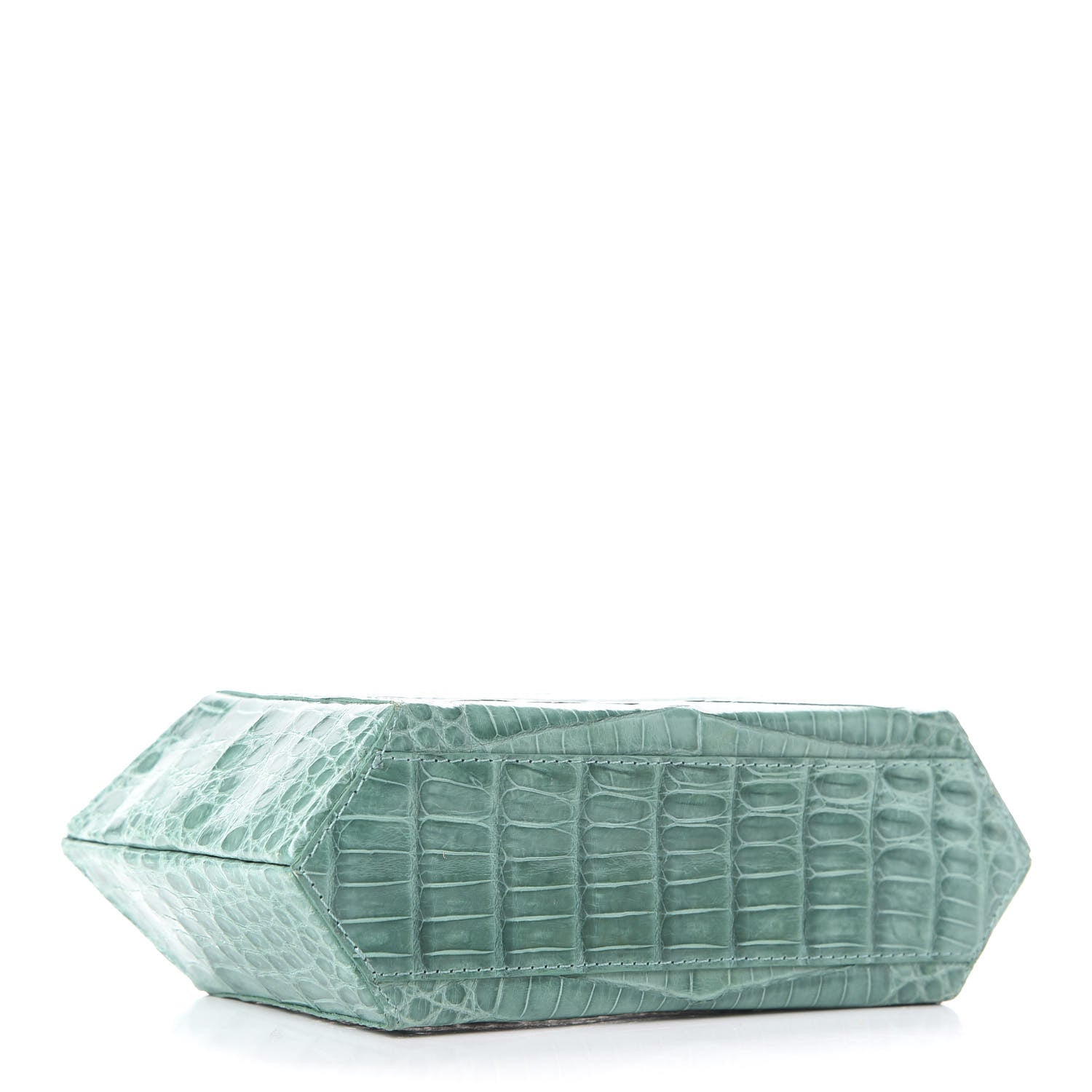 Nancy Gonzalez Crocodile Box Clutch Jade 4 of 7
