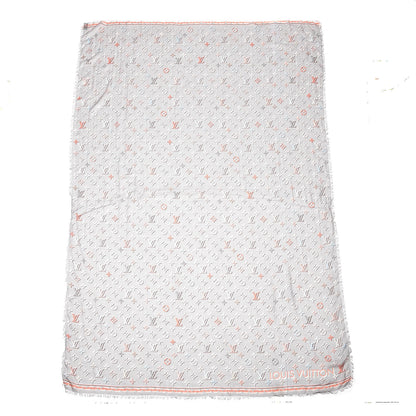 Louis Vuitton Silk Monogram Polka Dots Shawl Gray 1 of 4