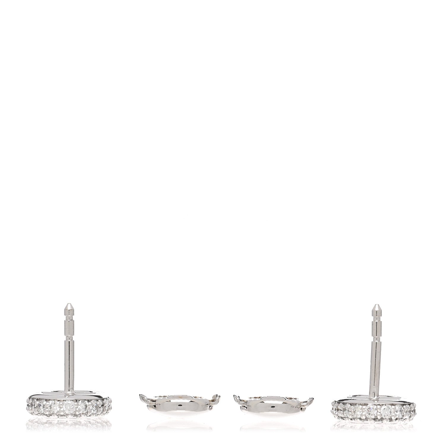 Hermes 18K White Gold Diamond New Farandole Earrings 3 of 5