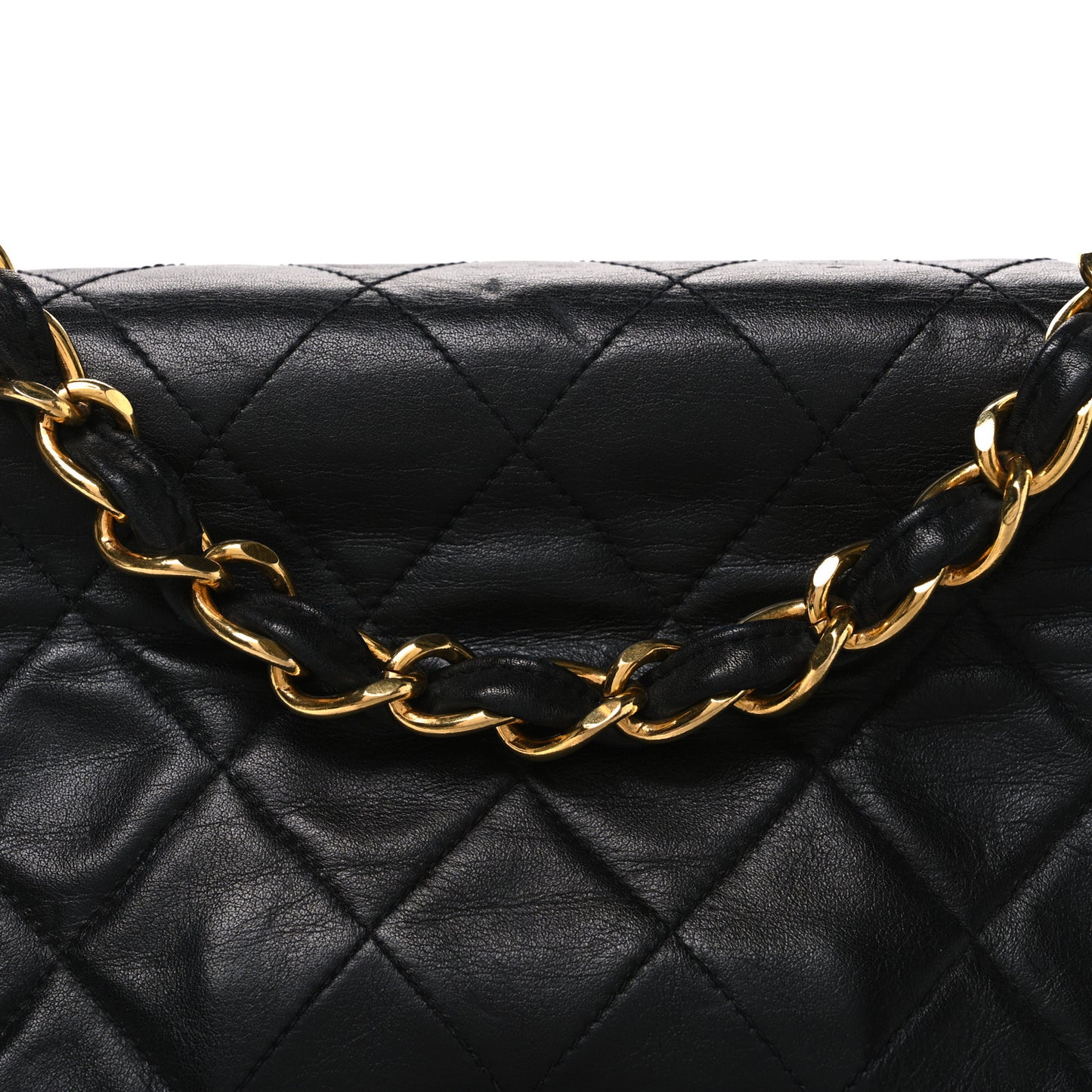 Lambskin Quilted XL Jumbo Single Flap Black