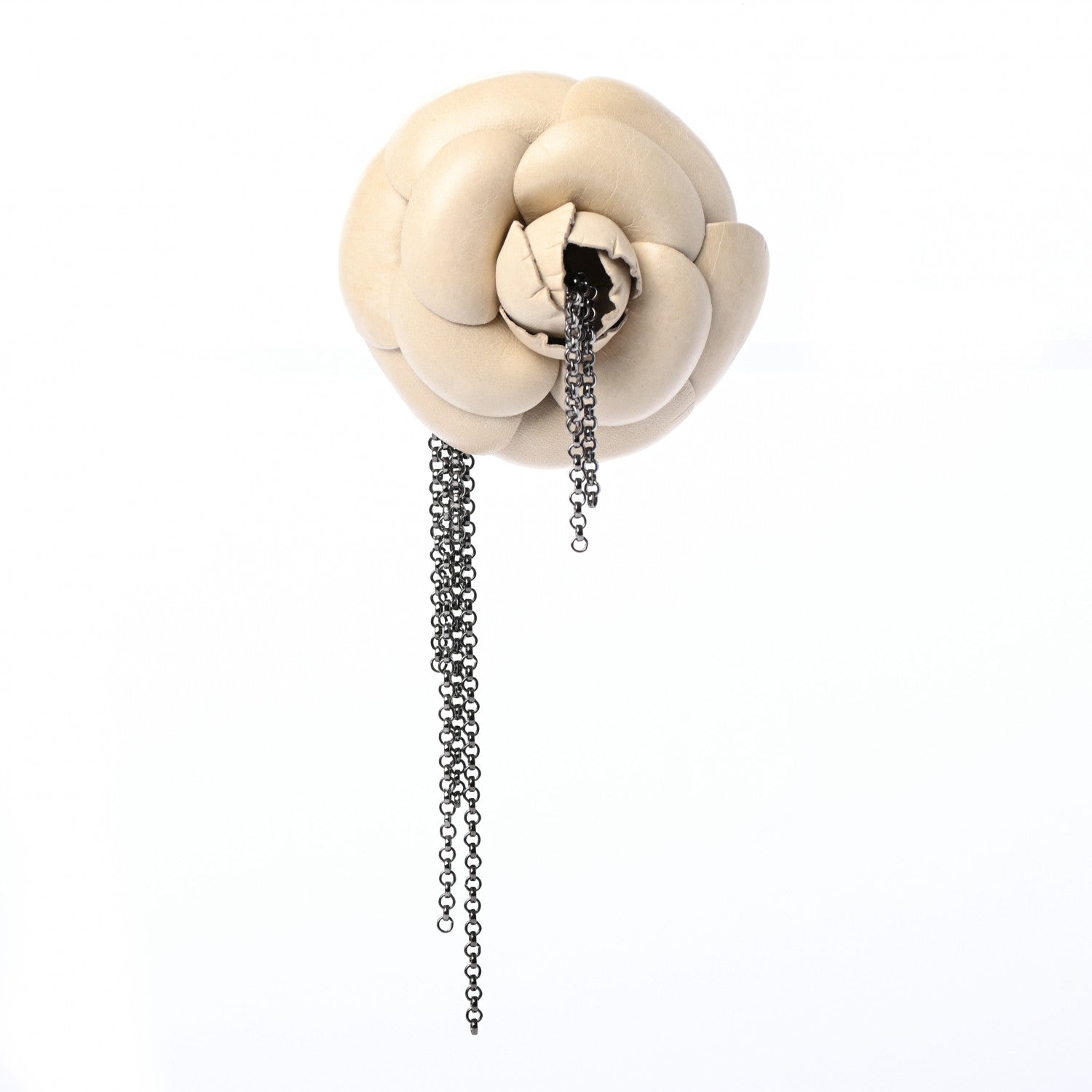 Chanel Calfskin Camellia Brooch White 1 of 4