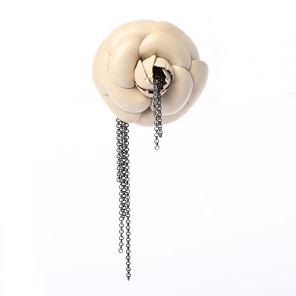 Chanel Calfskin Camellia Brooch White 1 of 4