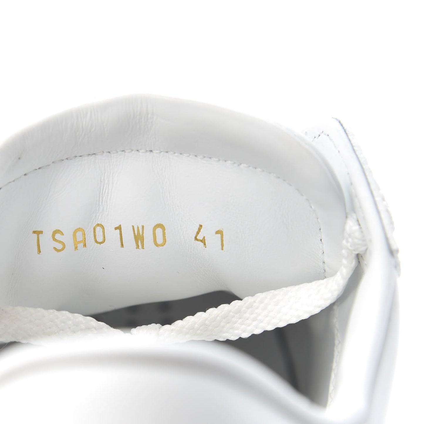 X UNDERCOVER Calfskin Womens Untitled Rockstud Open Sneakers 41 White