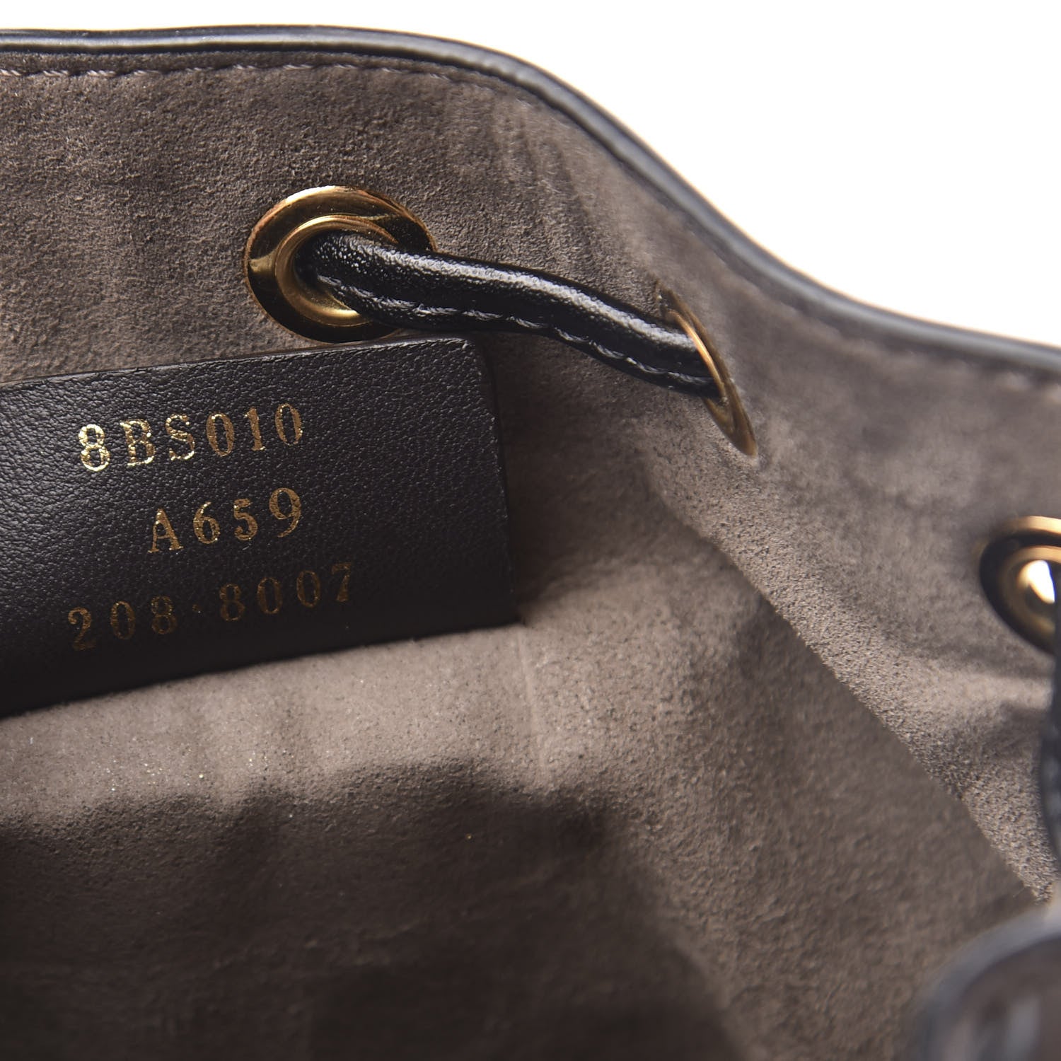 Fendi Vitello Liberty F is Fendi Bi-Color FF 1974 Embossed Mini Mon Tresor Bucket Bag Maya Black 7 of 10