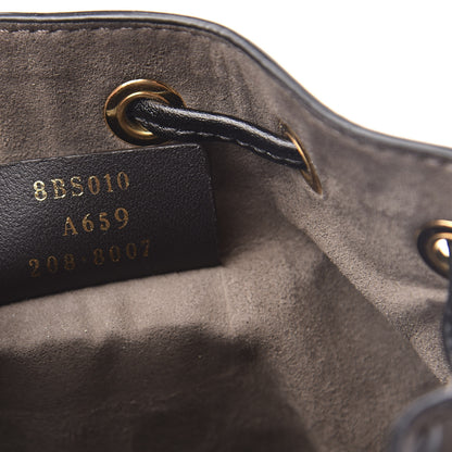 Fendi Vitello Liberty F is Fendi Bi-Color FF 1974 Embossed Mini Mon Tresor Bucket Bag Maya Black 7 of 10