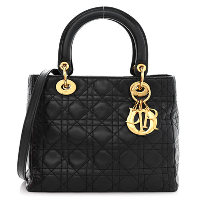 Christian Dior Lambskin Cannage Medium Lady Dior Black 1 of 10