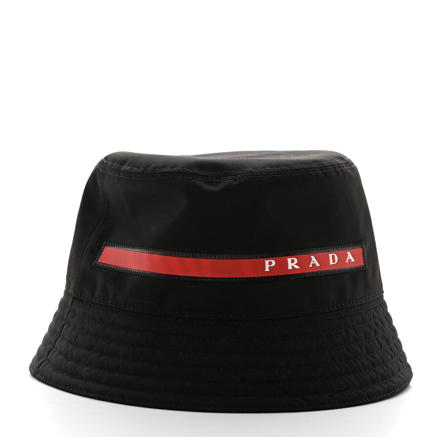 Technical Nylon Linea Rossa Bucket Hat M Black