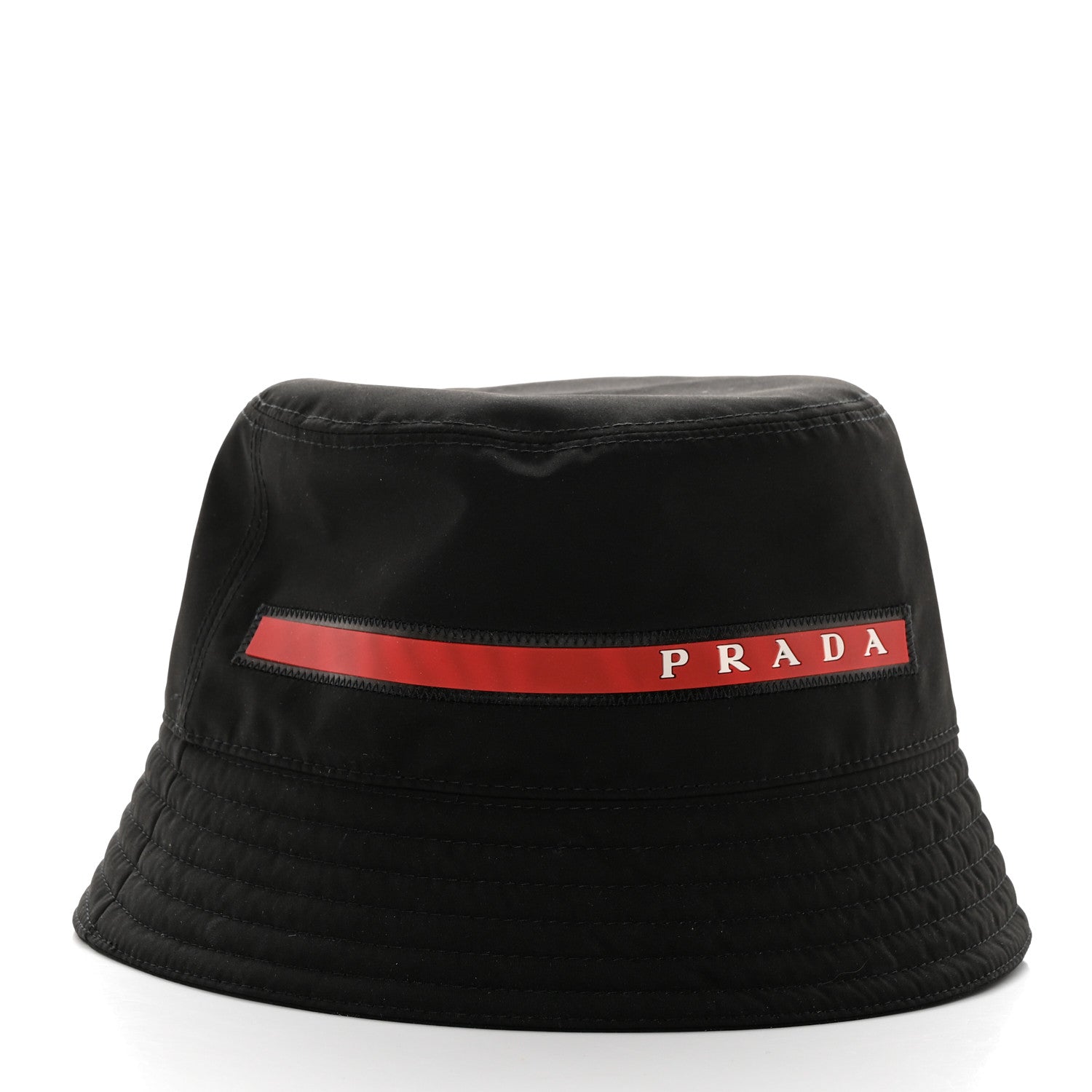 Prada Technical Nylon Linea Rossa Bucket Hat M Black 6 of 8
