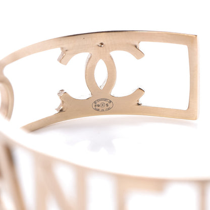 Chanel Baguette Logo Cuff Bracelet Gold 5 of 5