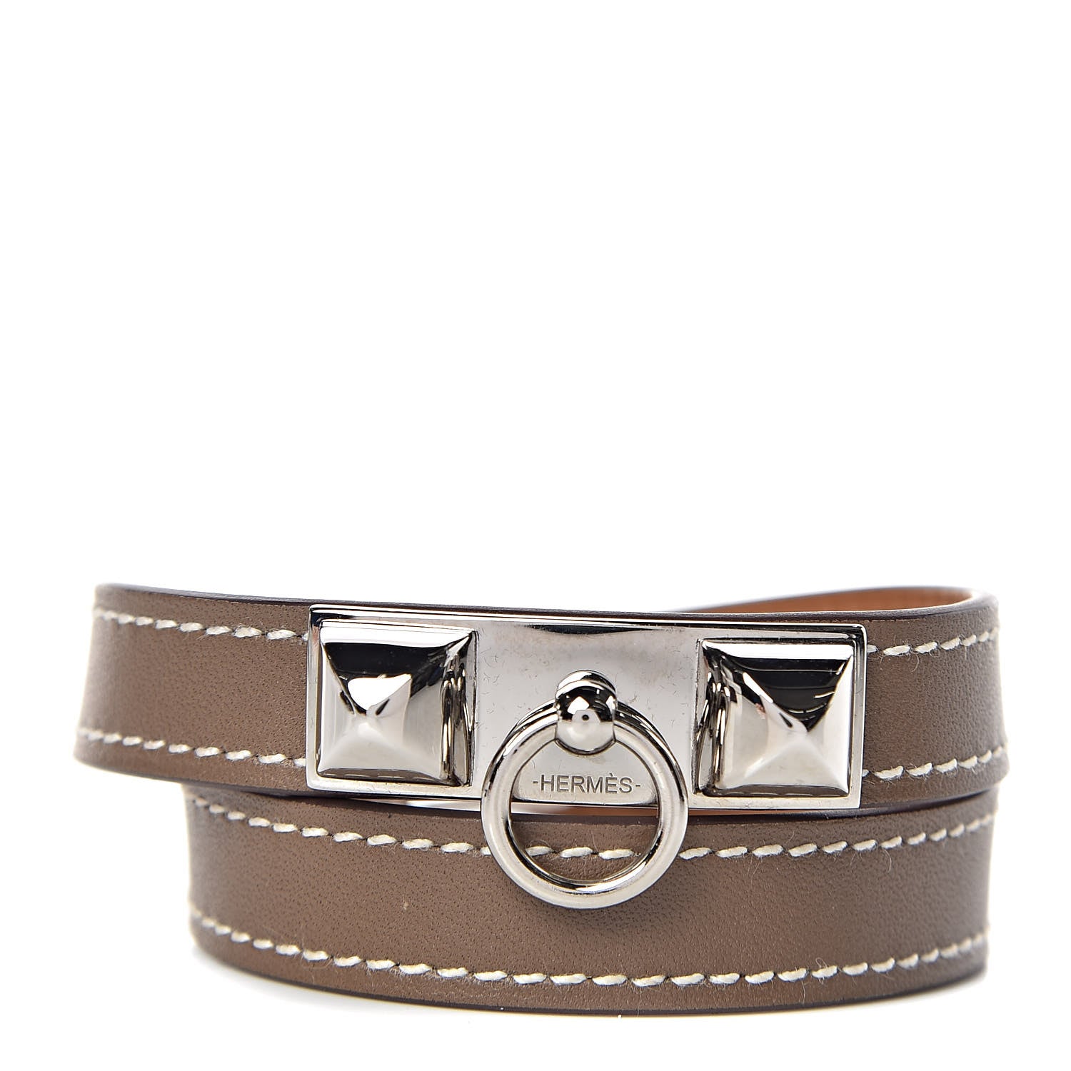 Hermes Swift Rivale Double Tour Bracelet S Etoupe 1 of 6