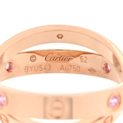 Cartier 18K Pink Gold Diamond Pink Sapphire LOVE Ring 52 6 4 of 4