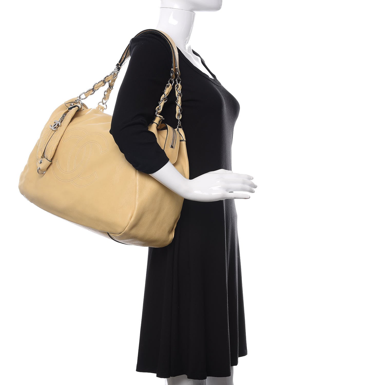Chanel Lambskin Large Edgy Hobo Beige 2 of 15